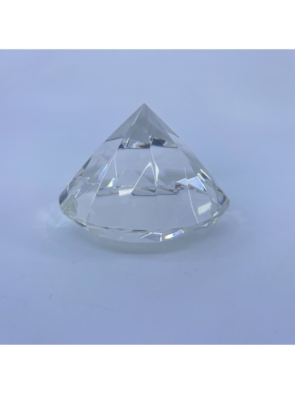vintage rosenthal large faceted clear crystal diamond paperweight signed